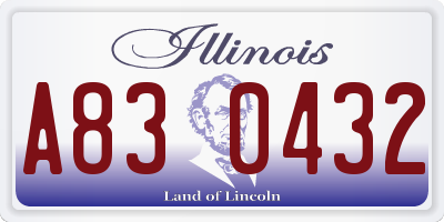 IL license plate A830432