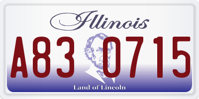 IL license plate A830715