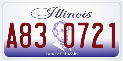 IL license plate A830721