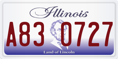 IL license plate A830727