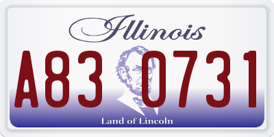 IL license plate A830731