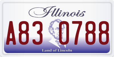 IL license plate A830788