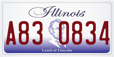 IL license plate A830834