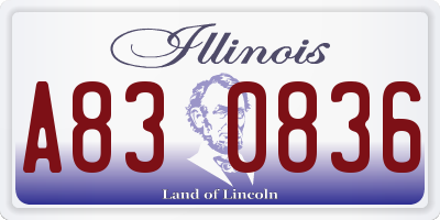 IL license plate A830836
