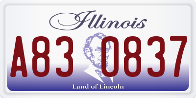 IL license plate A830837