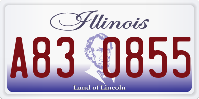 IL license plate A830855