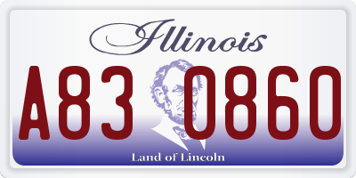 IL license plate A830860