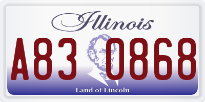 IL license plate A830868