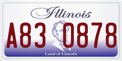 IL license plate A830878
