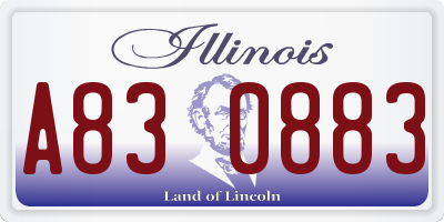 IL license plate A830883