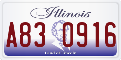 IL license plate A830916