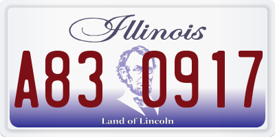 IL license plate A830917