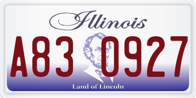 IL license plate A830927