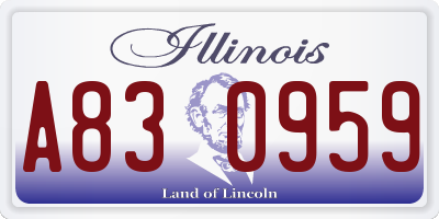 IL license plate A830959