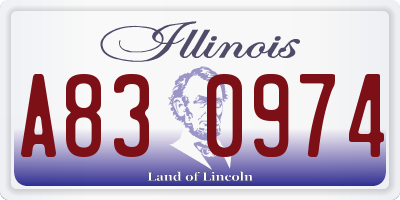 IL license plate A830974