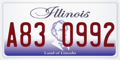 IL license plate A830992