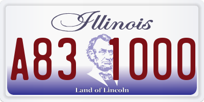 IL license plate A831000