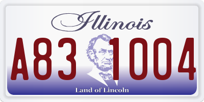 IL license plate A831004