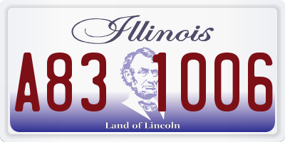 IL license plate A831006