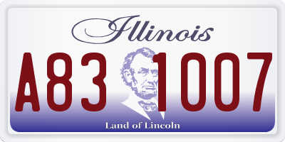 IL license plate A831007