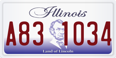 IL license plate A831034