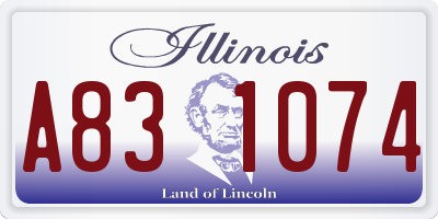 IL license plate A831074