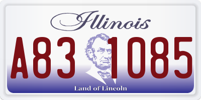 IL license plate A831085