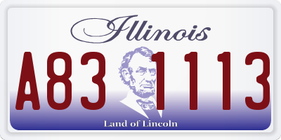 IL license plate A831113