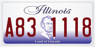 IL license plate A831118