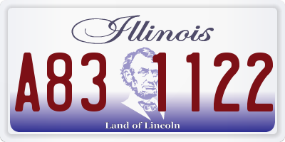 IL license plate A831122