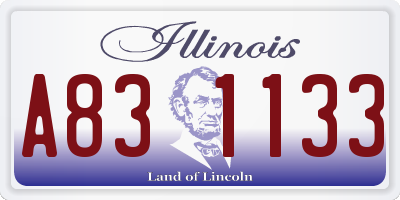 IL license plate A831133