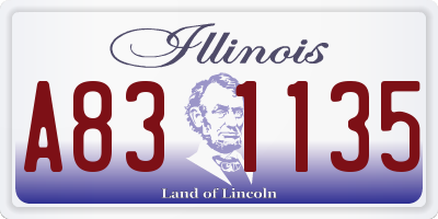 IL license plate A831135