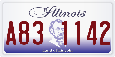 IL license plate A831142