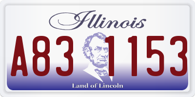 IL license plate A831153