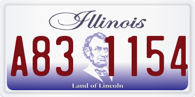 IL license plate A831154