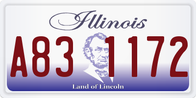 IL license plate A831172
