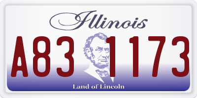 IL license plate A831173