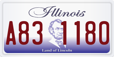IL license plate A831180