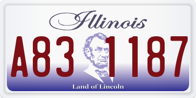 IL license plate A831187