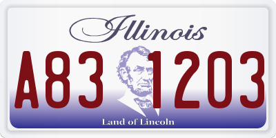 IL license plate A831203
