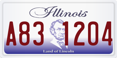 IL license plate A831204