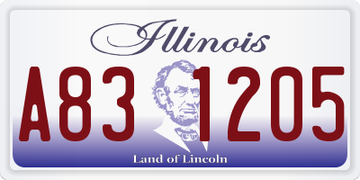 IL license plate A831205