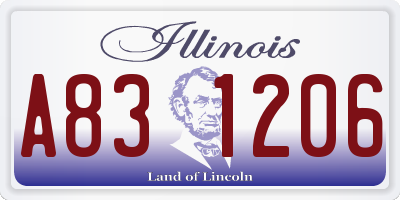 IL license plate A831206