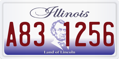 IL license plate A831256