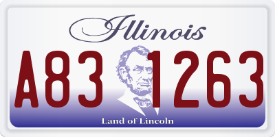 IL license plate A831263