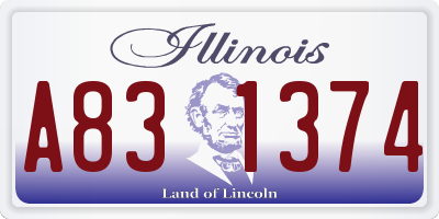 IL license plate A831374