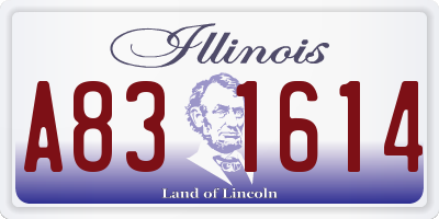 IL license plate A831614