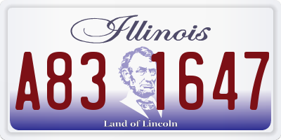 IL license plate A831647