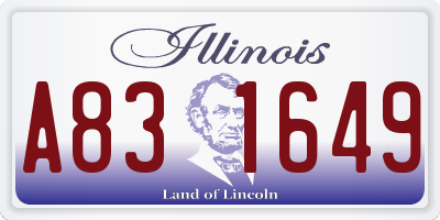 IL license plate A831649