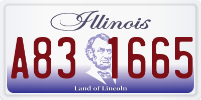 IL license plate A831665